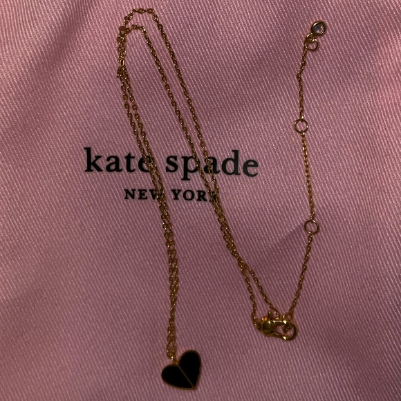 Kate Spade New York: Heritage Spade Enamel Heart Mini Pendant Necklace 🖤 - Picture 2 of 3